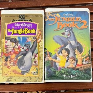 Disney The Jungle Book and The Jungle Book 2 VHS Set - Gold and Blue